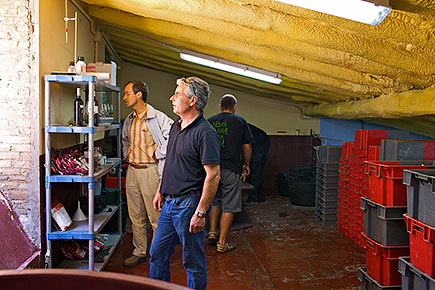 Laurent Combier at Trio Infernal's winery.
